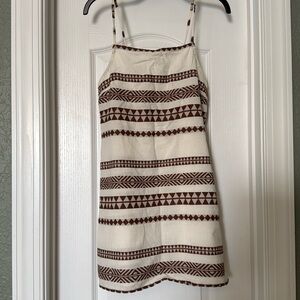 aerie Cream Mini Dress with Brown Tribal Stripes